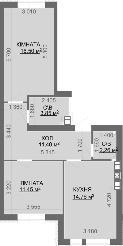 2-кімнатна 57.84 м² в ЖК Найкращий квартал-2 від 21 000 грн/м², смт Гостомель