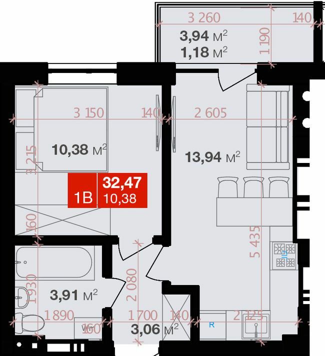 1-комнатная 32.47 м² в ЖК Авантаж 247 от 19 700 грн/м², г. Буча