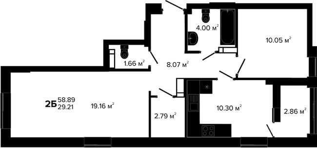 2-кімнатна 58.89 м² в ЖК Irpin City від 20 400 грн/м², м. Ірпінь