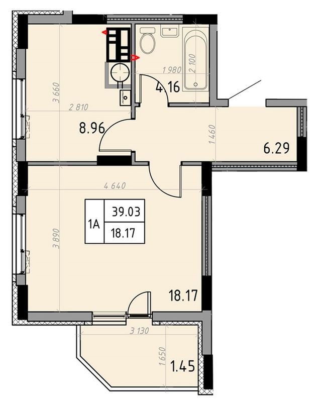 1-кімнатна 39.03 м² в ЖК Весна від 21 000 грн/м², м. Бориспіль