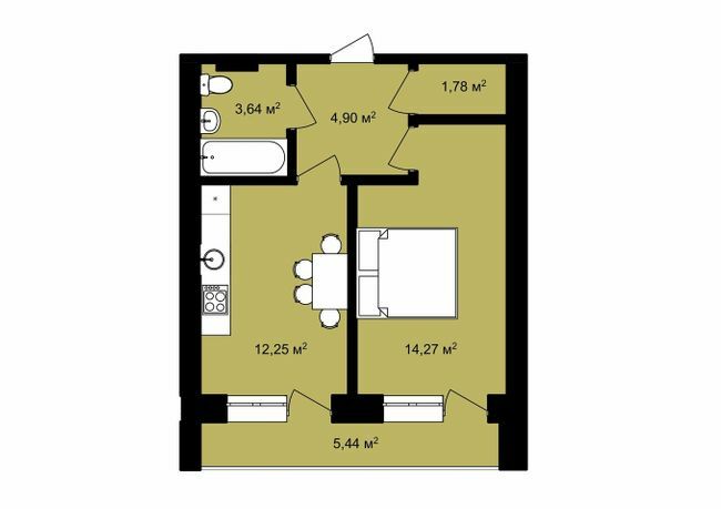1-кімнатна 42.28 м² в ЖК Urban City від 13 350 грн/м², Харків
