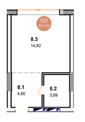Студия 23.11 м² в КД A Nova House от застройщика, Киев