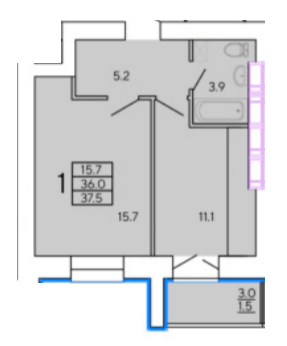 1-кімнатна 37.5 м² в ЖК Сонячний квартал 4 від 26 000 грн/м², Харків