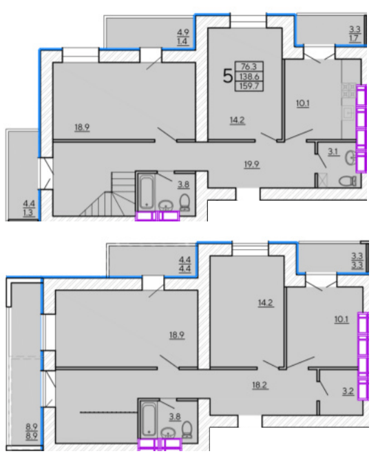 Дворівнева 159.7 м² в ЖК Сонячний квартал 4 від 18 500 грн/м², Харків