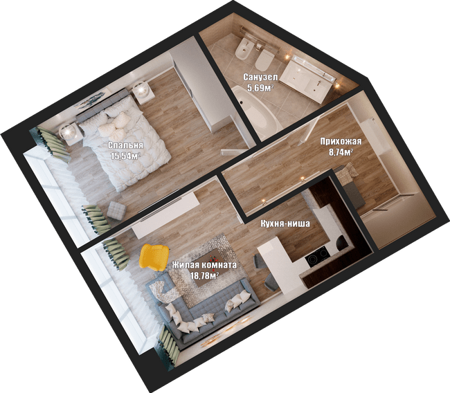 1-комнатная 50.44 м² в ЖК Bartolomeo Resort Town от 46 950 грн/м², Днепр