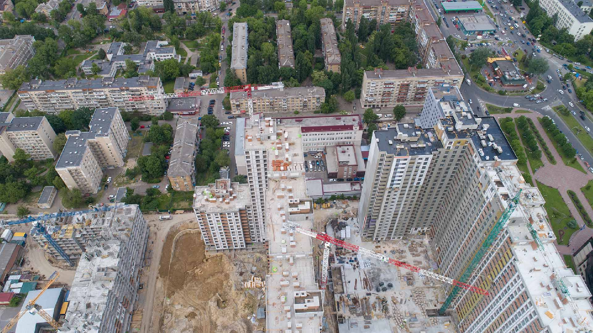 Ход строительства ЖК OK`LAND, май, 2021 год