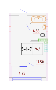 1-кімнатна 26.8 м² в ЖК Smart City від 21 050 грн/м², с. Крижанівка