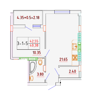 1-кімнатна 40.38 м² в ЖК Smart City від 24 050 грн/м², с. Крижанівка