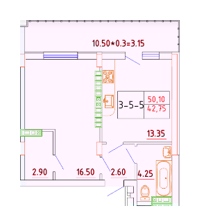 1-кімнатна 42.75 м² в ЖК Smart City від 21 050 грн/м², с. Крижанівка