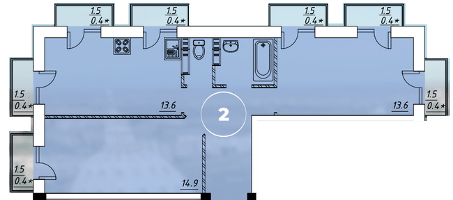 2-кімнатна 55.6 м² в ЖК Via Roma від 20 600 грн/м², Одеса