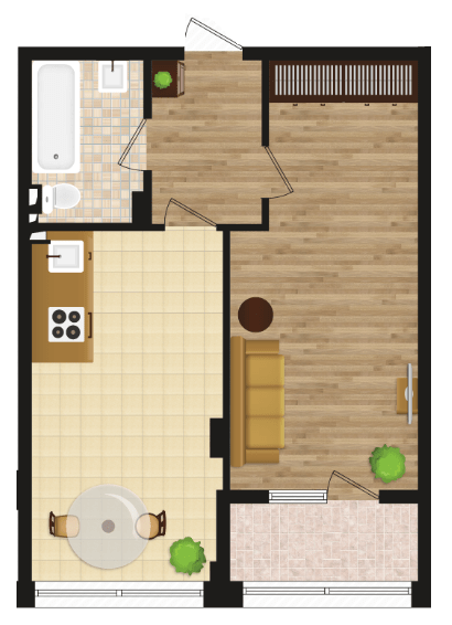1-кімнатна 44.6 м² в ЖК Золота Ера від 34 800 грн/м², с. Крижанівка