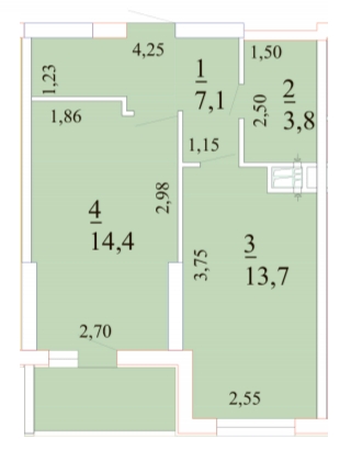 1-кімнатна 40.9 м² в ЖК Лотос Холл від 28 400 грн/м², Одеса