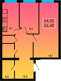 2-комнатная 54.5 м² в ЖК Лузановский Парк от 16 150 грн/м², Одесса