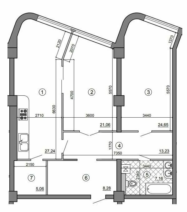2-кімнатна 106.1 м² в ЖК Морська симфонія від 34 050 грн/м², Одеса