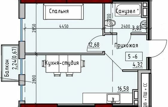 1-кімнатна 38.08 м² в ЖК Простір Eco City (Простір на Радісній від 23 850 грн/м², Одеса