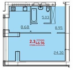 1-кімнатна 46.96 м² в ЖК Затишний від 17 750 грн/м², Одеса