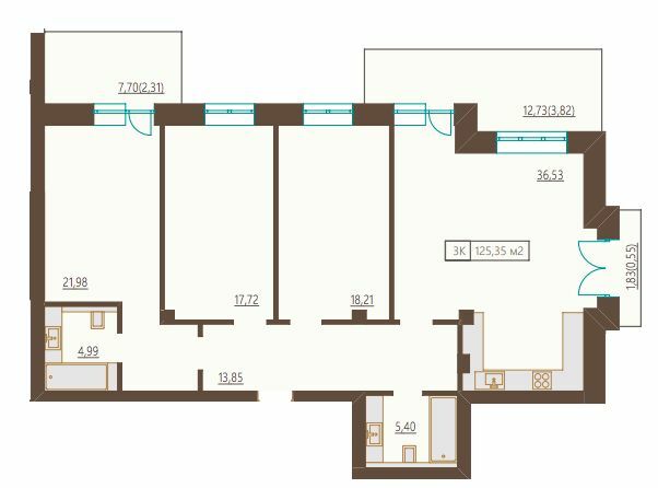 3-комнатная 125.35 м² в ЖК Французский бульвар, 29б от 61 950 грн/м², Одесса