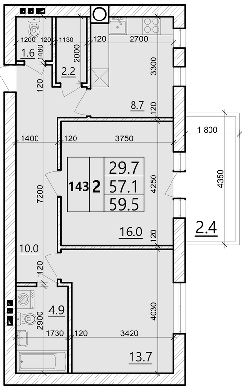 2-комнатная 59.5 м² в ЖК Святых Ольги и Елизаветы от 20 000 грн/м², г. Винники