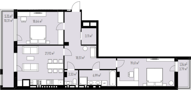 2-комнатная 95.34 м² в ЖК Grand Residence от 67 750 грн/м², Львов
