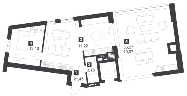 2-комнатная 61.8 м² в ЖК Малоголосківські пагорби от 36 700 грн/м², Львов
