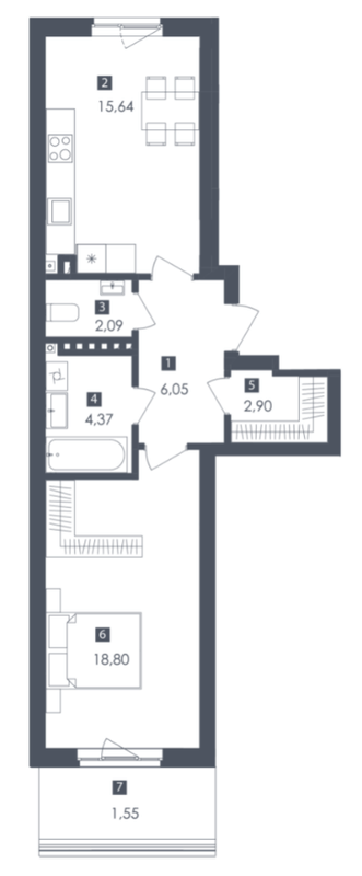 1-комнатная 51.04 м² в ЖК Малоголосківські пагорби от 27 250 грн/м², Львов