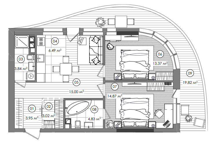 2-кімнатна 71.32 м² в ЖК Creator City від 36 113 грн/м², Київ