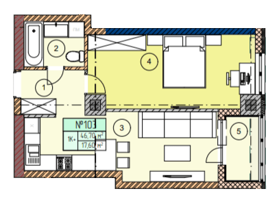 1-кімнатна 46.7 м² в ЖК ЕкоПарк від 12 000 грн/м², м. Червоноград