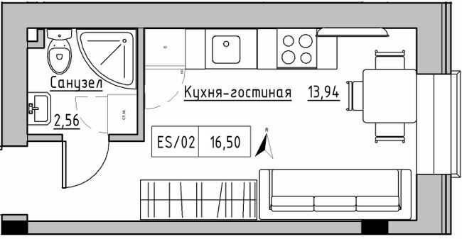 1-кімнатна 16.5 м² в ЖК KEKS від 14 750 грн/м², смт Авангард