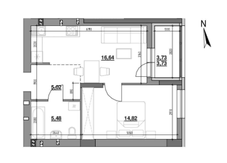 1-кімнатна 45.69 м² в ЖК Ріел Сіті від 23 973 грн/м², Львів