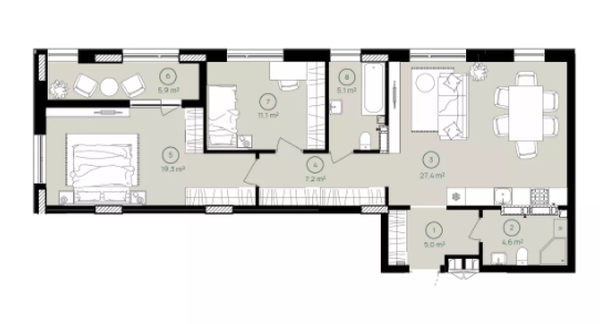 2-комнатная 85.6 м² в ЖК Дом на Вавиловых от 34 500 грн/м², Киев