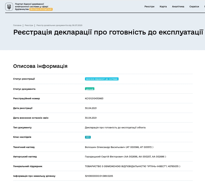 Сертифікат про готовність Дом, ЖК Прованс-2