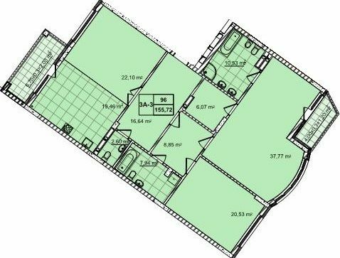 3-комнатная 155.72 м² в ЖК 52 Жемчужина (Pechersk Plaza) от 62 800 грн/м², Киев