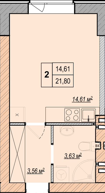 Студия 21.8 м² в ЖК LIBERTY PARK от 20 700 грн/м², Киев