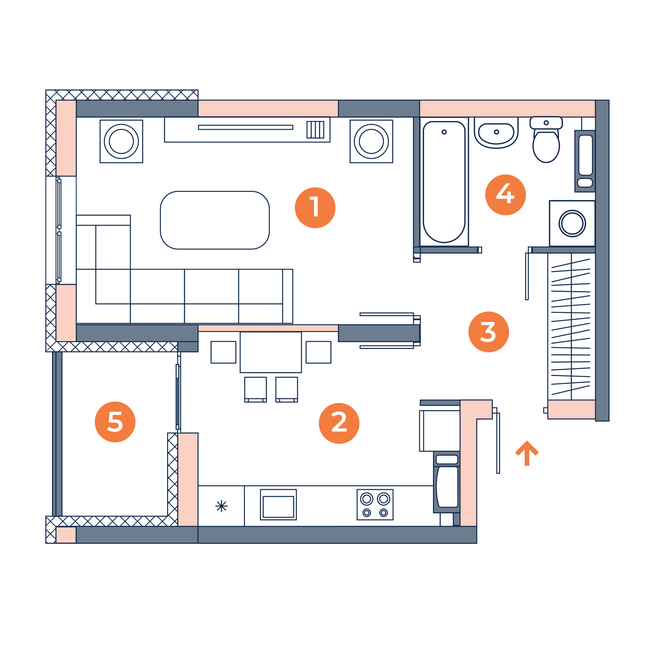 1-кімнатна 36.22 м² в ЖК Orange City від 25 300 грн/м², Київ