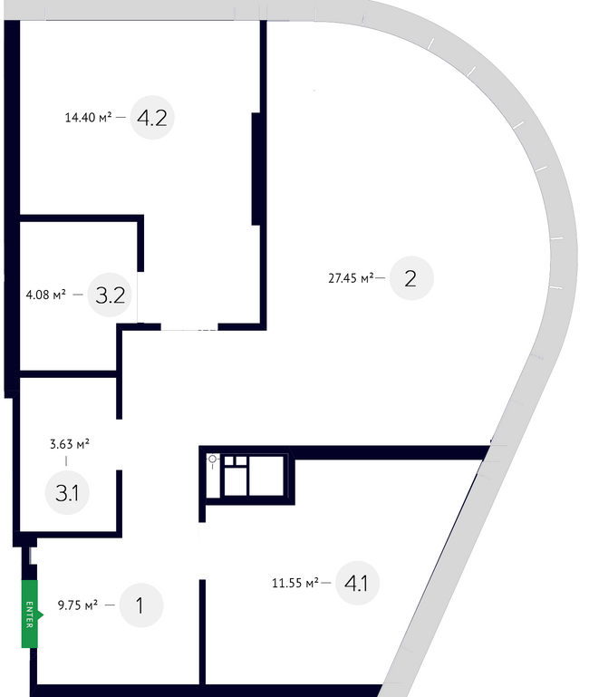 2-кімнатна 70.86 м² в ЖК White Lines від 79 250 грн/м², Київ