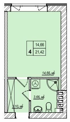 1-комнатная 21.42 м² в ЖК Wood Park 2 от 19 700 грн/м², Киев
