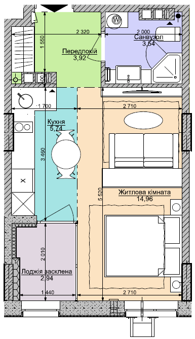 1-кімнатна 31.1 м² в ЖК Комфорт Таун від 42 450 грн/м², Київ