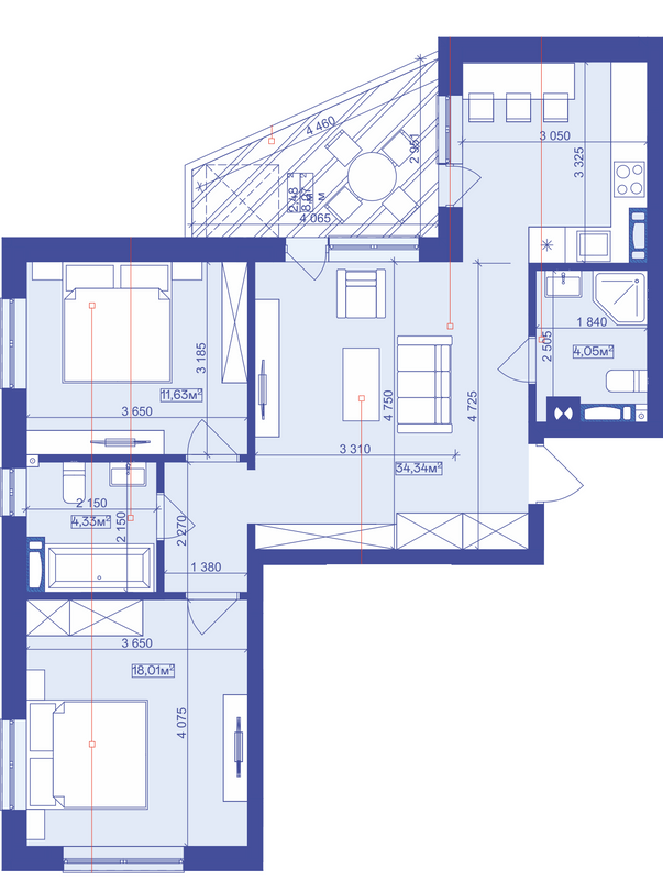 3-кімнатна 82.7 м² в ЖК Utlandia від 31 300 грн/м², м. Ірпінь