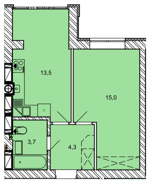 1-кімнатна 36.5 м² в ЖК Найкращий квартал від 24 700 грн/м², м. Ірпінь