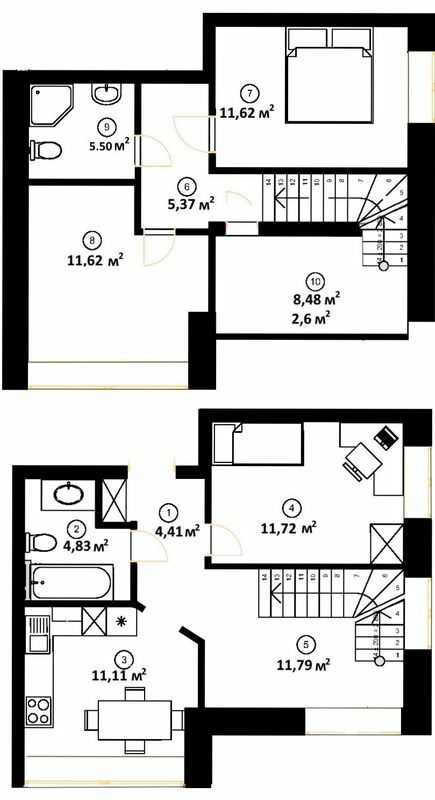 Дворівнева 80.57 м² в ЖК City Lake від 15 500 грн/м², с. Шевченкове