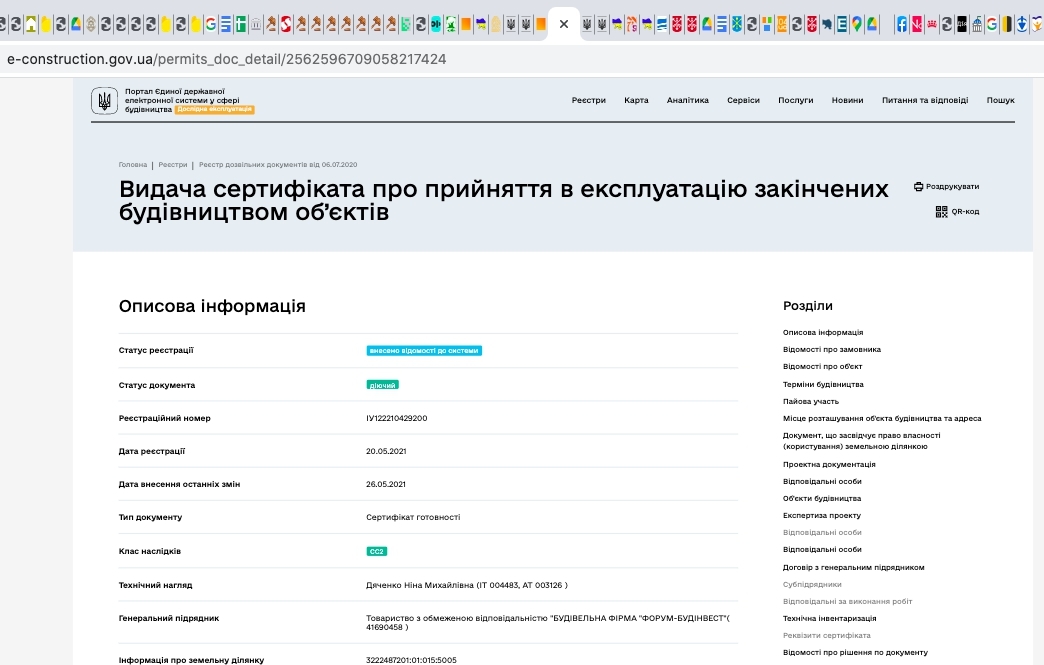 Сертифікат про готовність Дом, ЖК Хотів