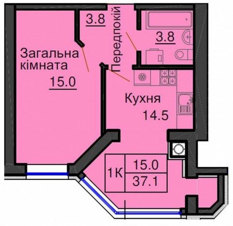 1-комнатная 37.1 м² в ЖК София Клубный от 25 000 грн/м², с. Софиевская Борщаговка