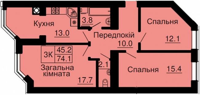 3-комнатная 74.1 м² в ЖК София Клубный от 28 000 грн/м², с. Софиевская Борщаговка