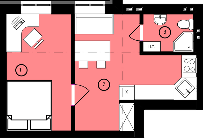 1-комнатная 33.49 м² в ЖК Rothenburg House от 25 450 грн/м², с. Петропавловская Борщаговка