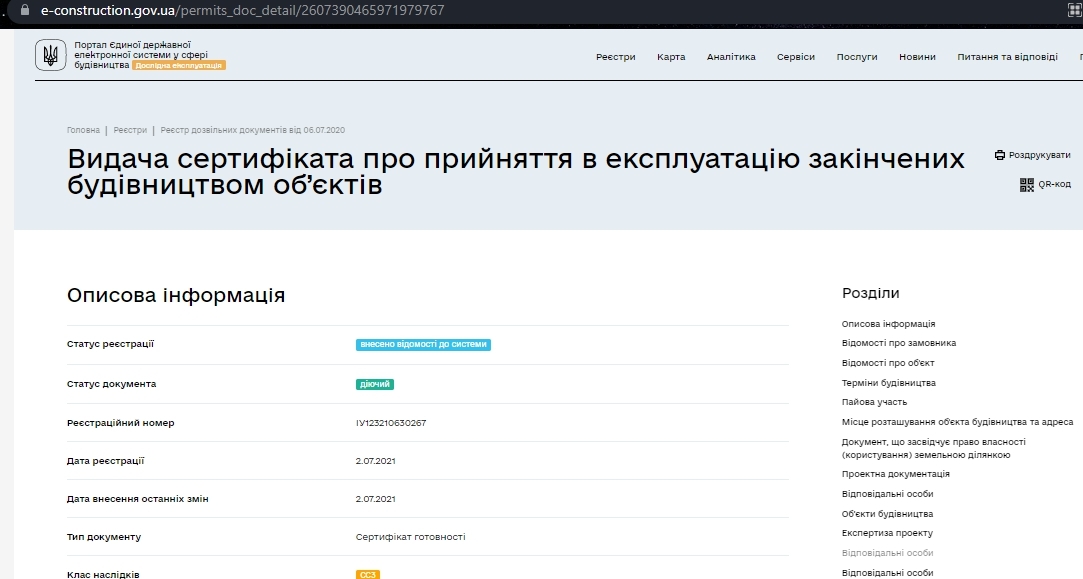 Сертифікат про готовність ДОМ 01901-01903, ЖК Файна Таун