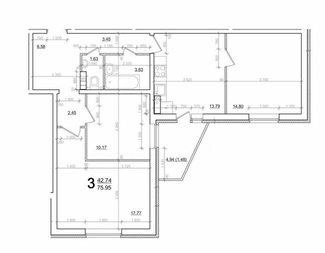 3-кімнатна 75.95 м² в ЖК Олімпійський від 18 500 грн/м², м. Бровари
