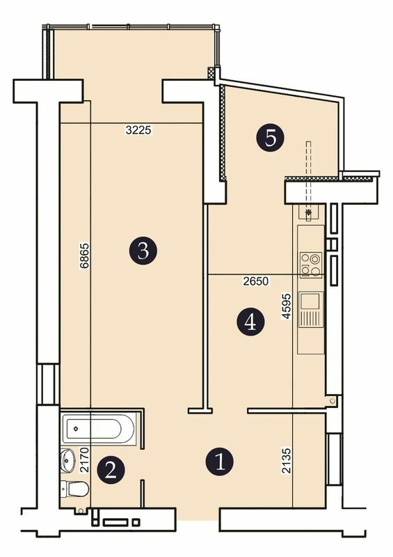1-кімнатна 56.82 м² в ЖК Олександрівський 2 від 16 400 грн/м², Запоріжжя