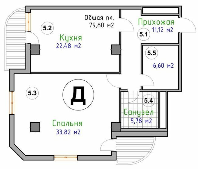 1-кімнатна 79.8 м² в ЖК Адмірал від 28 900 грн/м², Миколаїв