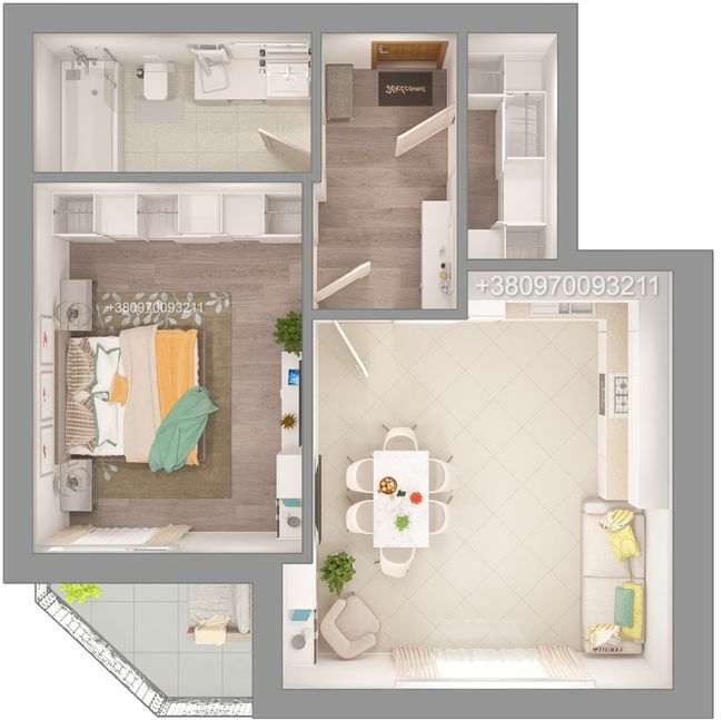 1-кімнатна 60.5 м² в ЖК Княжеський від 40 500 грн/м², Миколаїв