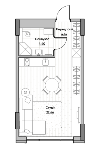 Студия 30.02 м² в ЖК Lucky Land от 45 704 грн/м², Киев